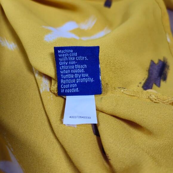 Apt 9 Button Up Top Womens Size 4X Yellow Pockets Career Preppy Artsy Classic - Picture 9 of 9